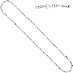 Silberkette JOBO, silber (silber 925), Halsketten, Damen, Silber 925 (Sterlingsilber), L: 45cm, Singapurkette 925 Silber 45 cm 2,9 mm