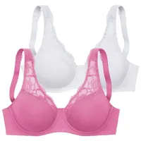 PETITE FLEUR Minimizer-BH Damen pink+weiß Gr.90D