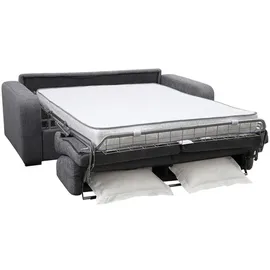 vente-unique Schlafsofa mit Matratze 4-Sitzer - Liegefläche 160 cm - Matratze 13 cm - Stoff - Anthrazit - BEVIS