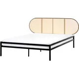 Beliani Bett mit Lattenrost 140x200 cm Wiener-Geflecht Kopfteil Boulin