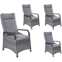 LC Garden »Komido« Dining 4er Set Positionsstuhl Verstellsessel grau-mix