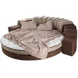 Xlmoebel Rundbett Neues Luxus Polsterbett mit modernem Design und rundem Bettrahmen (1-tlg., Rundbett), Hergestellt in Europa beige|braun