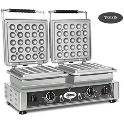 GMG - Waffeleisen Lokmia-D - 2x (Ø25 x 3,5cm x 1,7cm/3,4cm) - Wechselbare Backplatte & einfache Montage - 50° bis 300°C -Leichte Reinigung