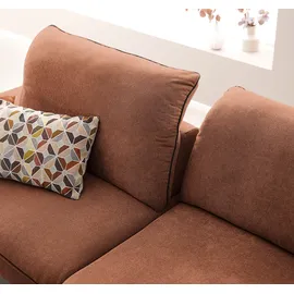 W.Schillig Ecksofa "enjoy&MORE", orange (living coral w82), B:294cm H:87cm T:185cm, Schlingenpolgewebe W82 (74% Polyacryl, 26% Polyester), Sofas, Ecksofa, in Living coral, Füße schwarz pulverbeschichtet, Breite 294 cm