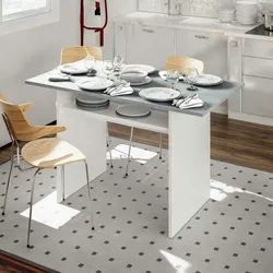 Dmora Ausziehbarer Tisch Garland, Ausziehbarer Tisch mit Buchöffnung, Klappbarer Hilfskonsolentisch, 120x35h77 cm, Weiß und Zement