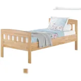 Erst-Holz Stabiles Buchen-Einzelbett Seniorenbett in zeitlosem Stil 100x200 mit wählbarem Zubehör V-60.76-10 ohne Zubehör