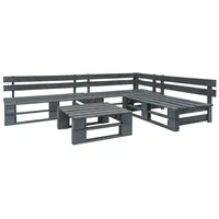 vidaXL Paletten Set 4-tlg. Grau