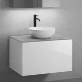 neoro n50 Unterschrank B: 80 cm mit 1 Auszug, Waschtisch Ø 40 cm weiß matt, B: 80.5 BN0064WM+BN0432WH+BN0402C3
