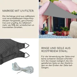 Mobili Rebecca Rebecca Sonnensegel, Grau, Polyethylen Mit Seilen 5x5x5