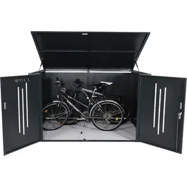 Mendler 4er-Fahrradgarage HWC-K64 Fahrradbox abschließbar anthrazit 121x202x150cm