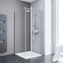 Schulte Alexa Style 2.0 Eckdusche mit Drehtür 80 x 80 cm inkl. Duschwanne EP32150450150026