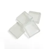 Design61 Möbeluntersetzer für eckige Möbelfüße Rollenuntersetzer Klavieruntersetzer Bodenschutz Kappen für Füße bis 40x40 mm 4 St. glasklar