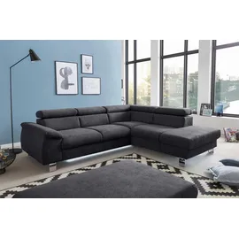 Cotta Ecksofa "Komaris L-Form, B: 249 cm", grau (lava), B:249cm H:72cm T:100cm, Microfaser PRIMABELLE (100% Polyester);Kunstleder SOFTLUX;Feinstruktur (100% Polyester);Kunstleder SOFTLUX/Struktur (100% Polyester);NaturLEDER, Sofas, Ecksofa, mit