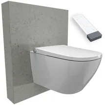 Bernstein Dusch-WC Pro+ 1104 Weiß, Spülrandloses Hänge-WC mit Bidet Funktion - Komplettanlage mit Fernbedienung Absenkautomatik selbstreinigende Düse