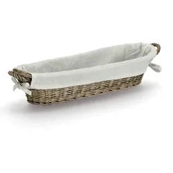 Zeller Baguette-Korb aus Weide mit Canvas-Beutel Landhausstil