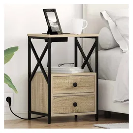 vidaXL Nachtschrank 2 pcs 40 x 31 x 60 cm Beige