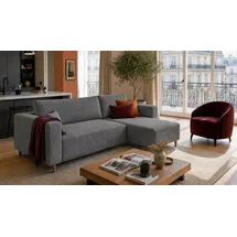 marpur Eckcouch Cordstoff 2-Sitzer Grau