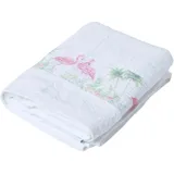 Homescapes Flamingo Handtuch 50 x 90 cm weiß