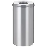 POV Abfallsysteme V-Part Selbstlöschender Papierkorb 50 Liter, silber