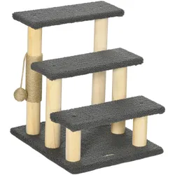 PawHut Kratzbaum Spanplatte, Kiefernholz, Teddystoff, Jute