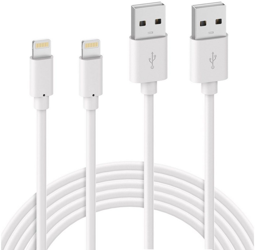 Quntis iPhone Kabel Smartphone-Kabel, USB A auf Lightning (200 cm), 2Pack weiß