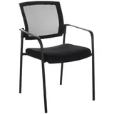 Mid.you Besucherstuhl, Schwarz, Metall, Textil, Rundrohr, 51x126x61 cm, stapelbar, Arbeitszimmer, Besucherstühle