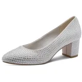 Marco Tozzi Damen Pumps weiches Feel Me Fußbett weiches Innenfutter Glitzernd, metallic (Silver), 37 EU