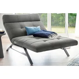 KAWOLA Relaxliege AMERIVA Polyester 120 x 110 x 158 cm Silber mit Kissen und Kopfteil