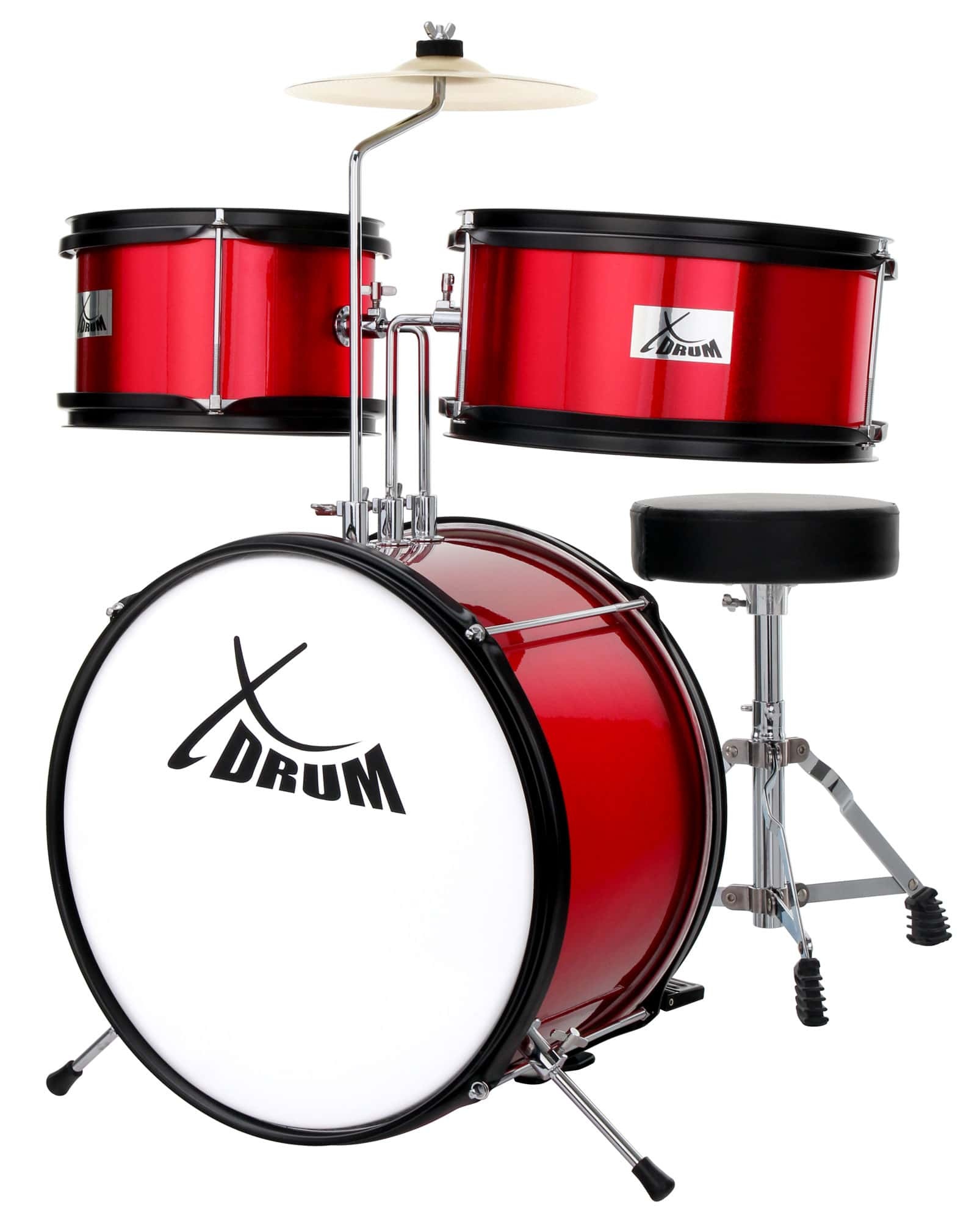 XDrum Junior KIDS Schlagzeug inkl. Schule Rot