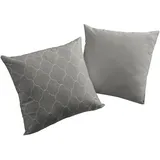 ADAM Audio Adam Dekokissen Indian Cortezada Light, mit Ornamenten, Wendekissenhülle ohne Füllung, 1 Stück grau 60 cm x 40 cm