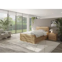 Home Affaire Massivholzbett HOME AFFAIRE "Vouillé ausgestattet mit einem Bettschubkasten", beige (kernbuche), B:129cm H:106cm L:210cm, Betten, Massivholzbett, wahlweise in Kernbuche oder Wildeiche erhältlich