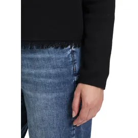 Cartoon Strickjacke mit Fransen Schwarz 34