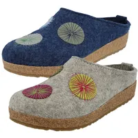 HAFLINGER Grizzly Radius Filzpantoffeln mit Gummisohle Unisex (Jeans 72), Gr. 37