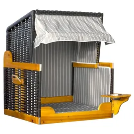 deVries Hundestrandkorb 75 x 95 x 65 cm Grau/Schwarz