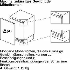 Siemens KU22LADD0 Unterbau-Kühlschrank (110 l, 820 mm hoch, Weiß)