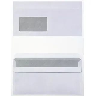 Viking Briefumschläge Mit Fenster DIN lang 220 (B) x 110 (H) mm Selbstklebend Weiß 75 g/m2 1000 Stück