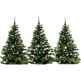 Geschenkestadl 101 teilig Weihnachtskugel Herz Kugel mit Schneeflocke Christbaumspitze mit 100 Metallhaken Anhänger Baumschmuck Weihnachten (Rot)