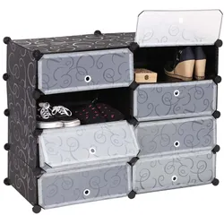 Schuhschrank MCW-B66, Schuhablage Schrank Steckregal Aufbewahrung, 8 Fächer 73x92x36cm ~ schwarz