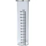 naninoa ® REGENMESSER Niederschlagsmesser aus Glas. Ca 15 cm hoch. Skala 0-120 l/m2.