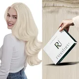 RUNATURE Echthaar Tressen Weaving Extensions Weiße Blond Extensions Tressen Echthaar 100g Haartressen Echthaar Zum Einnähen Doppelt Tressen Haarverlängerung Weaving 45cm 18 Zoll #800