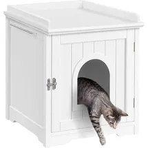 Yaheetech - katzenklo Schrank, katzentoilette Katzenhaus mit Einzeltür Katzenhöhle großer Stauraum Katzenkommode, 48 x 53 x 57,5 cm, weiß