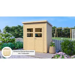 Gartenhaus KONIFERA "Felix 1", beige (naturbelassen), Fußboden im Gartenhaus, ohne Dacheindeckung, Gartenhäuser, Inklusive Fussboden