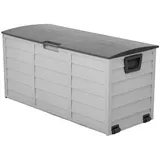 Livingandhome Gartenbox, Grau, Kunststoff, 112x54x49 cm, Aufbewahrung & Schutzhüllen, Gartenboxen