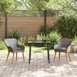 vidaXL Garten Essgruppe 3-tlg. Grau
