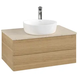 Villeroy & Boch Waschbeckenunterschrank Antao 80 x 36 x 50 cm Honey Oak / Botticino