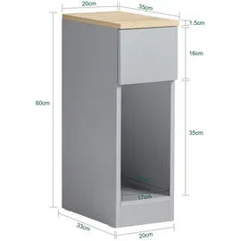 SoBuy Nachttisch mit Schublade Beistelltisch Nachtschrank Hellgrau FBT111-HG