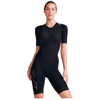 2XU Damen Trisuit Einteiliger Badeanzug, schwarz/Gold, XL - XL