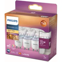 Philips LED-Lampe Spot 8718699776411 2,6 W GU10 warmweiß 3 St.