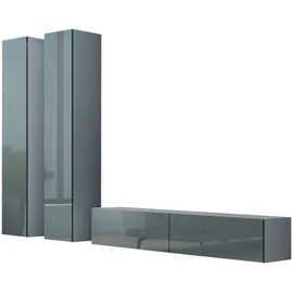 99rooms Vago IX Wohnwand Weiß Grau