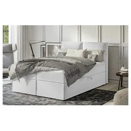s-style möbel Boxbett mit Topper H3 Uma - silber - Maße cm B: 140 H: 103